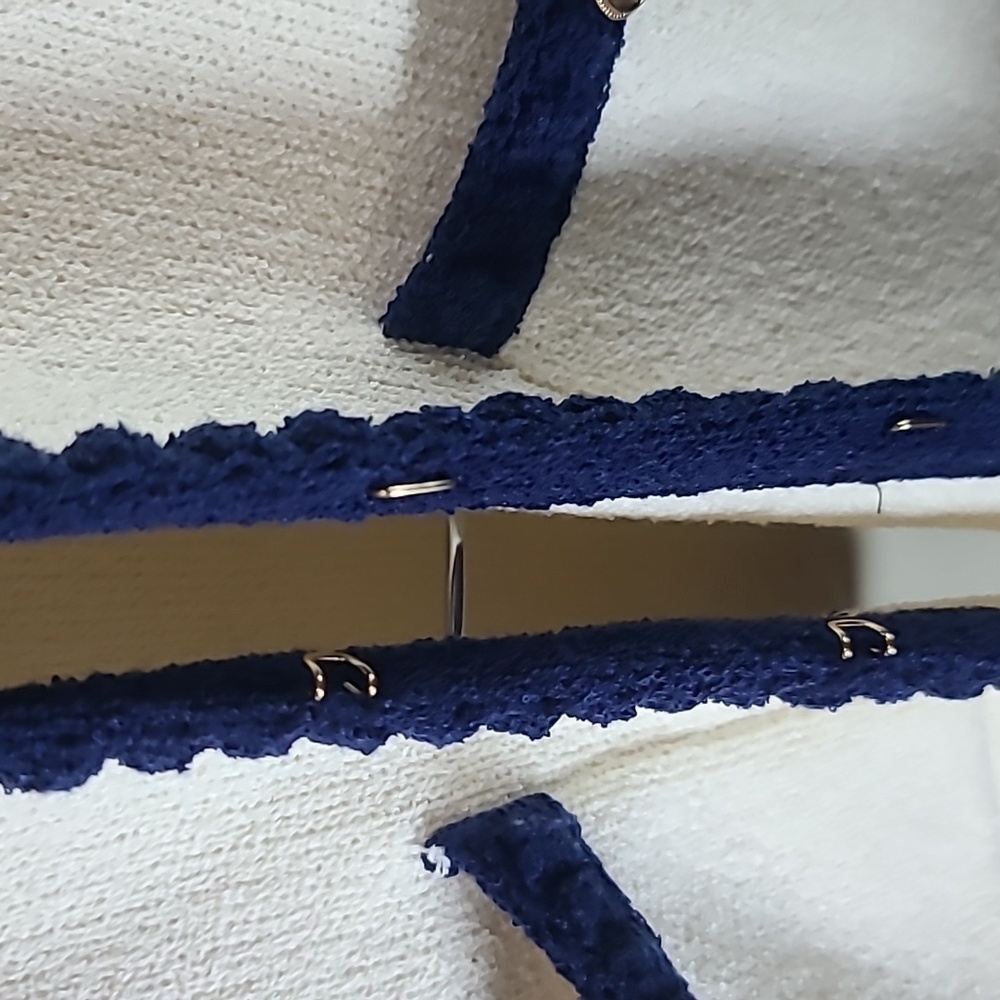 MAEVE by Anthropologie Collarless Tipped Knit Jacket in Beige and Blue - Picture 4 of 9